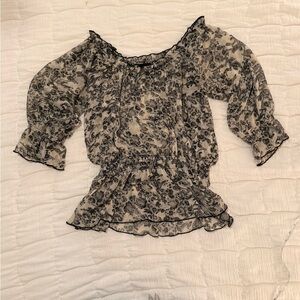 Boho Earthy Floral Off-Shoulder  Women's Top